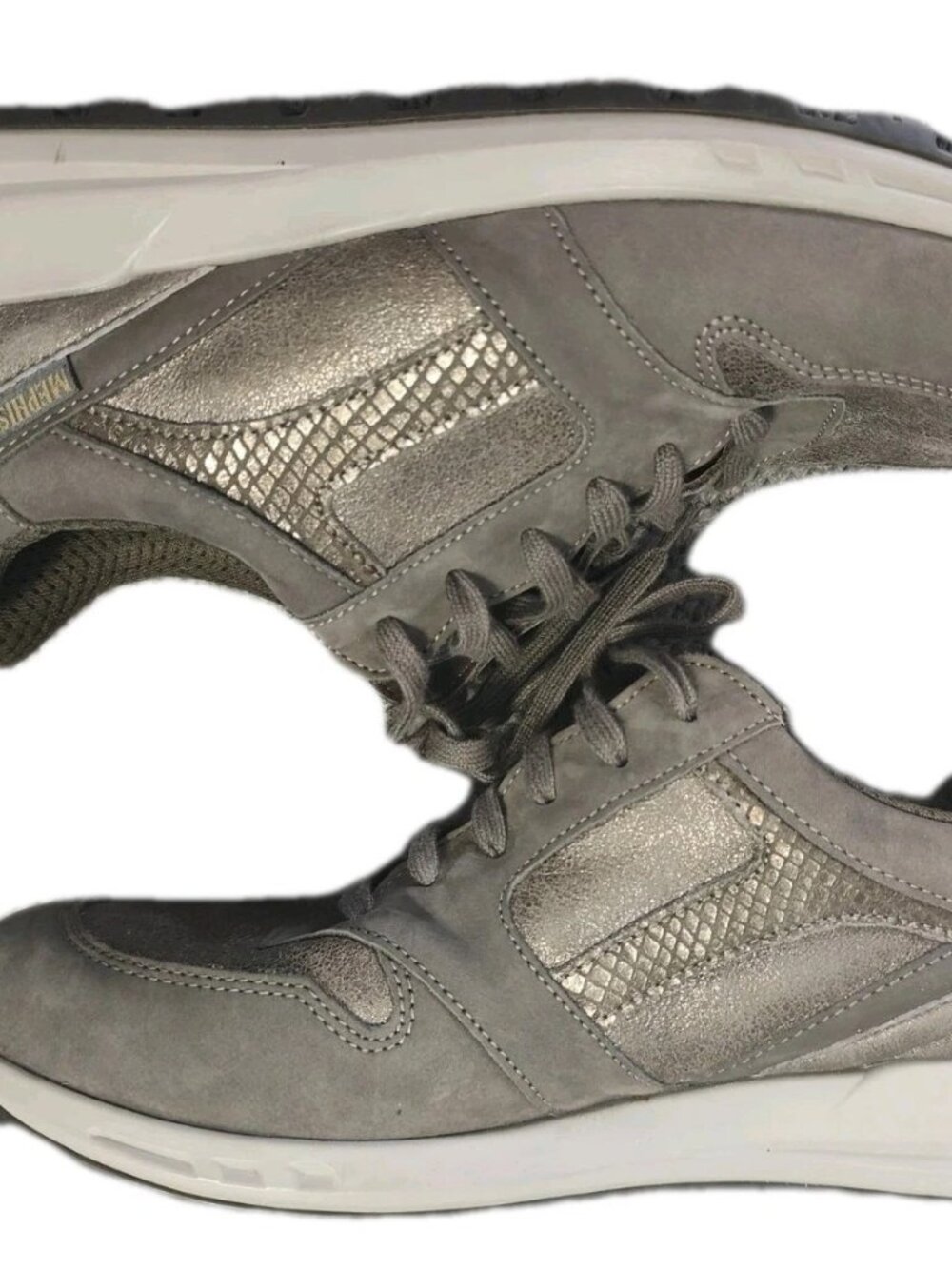 Mephisto Runoff Air-Jet System Leather Walking Sneakers Womens 9.5 Pewter Brown